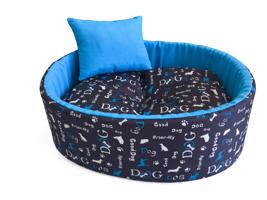 Pelíšek Funky dog modrý Délka: 3 - 55x45x15cm