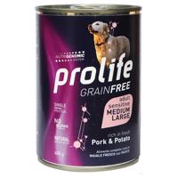 Prolife Dog Grain Free Sensitive Adult Medium/Large Pork & Potatoe - 6 x 400 g