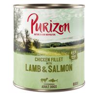 Purizon Adult - bez obilovin 6 x 800 g  - Jehněčí a losos s bramborami a hruškou