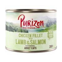 Purizon Adult - bezobilné 12 x 200 / 400 g - 10 + 2 zdarma - kuřecí filet s lososem a jehněčím 12 x 200 g