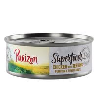 Purizon Adult  / Organic / Superfoods - bez obilovin za skvělou cenu - Superfoods  kuřecí se sleděm, dýní a granátovým jablkem (6 x 70 g)
