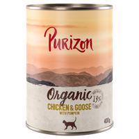 Purizon konzervy, 6 x 200 / 6 x 400 g - 15 % sleva - Organic   kuřecí a husa s dýní (6 x 400 g)