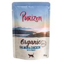 Purizon Organic 12 x 85 g výhodné balení - losos a kuřecí se špenátem