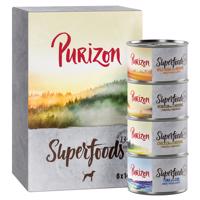 Purizon Superfoods 12 x 140 g - míchané balení (4x kuřecí, 4x tuňák, 2x divočák, 2x zvěřina)