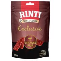 RINTI Exclusive Snack 50 g jeden druh masa - výhodné balení 3 x 50 g pštrosí