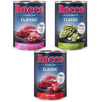 Rocco Classic konzervy, 6 x 400 g - 10 % sleva - hovězí mix: hovězí, hovězí/telecí srdce, hovězí/bachor