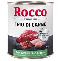 Rocco Classic Trio di Carne - 24 x 800 g - hovězí, kuřecí a zvěřina