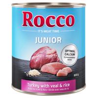 Rocco Junior 24 x 800 g - krůtí s telecími srdci a rýží