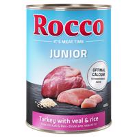 Rocco Junior 6 x 400 g za akční cenu - krůtí s telecími srdci a rýží