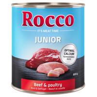 Rocco Junior 6 x 800 g - drůbeží s hovězím