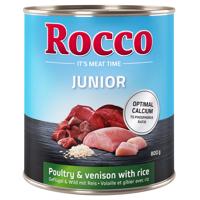Rocco Junior 6 x 800 g - drůbeží se zvěřinou a rýží