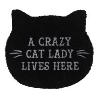 Rohožka s černou kočkou Crazy cat lady