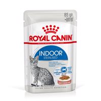Royal Canin Indoor - jako doplněk: mokré krmivo 12x85g Royal Canin Indoor Sterilised v omáčce