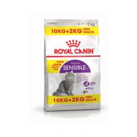 ROYAL CANIN SENSIBLE granule pro kočky s citlivým zažíváním 10 kg + 2 kg zdarma