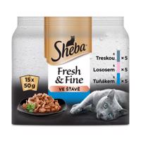 Sheba Adult Fresh & Fine kapsičky rybí výběr ve šťávě 75 x 50 g