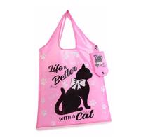 Skládací taška s kočkou - 3 varianty Barva: růžová