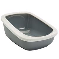 Toaleta pro kočky Savic Aseo XXL se zvýšeným okrajem - světlá šedá/bílá