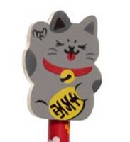 Tužka s gumou s kočkou - Maneki Neko Barva: černá