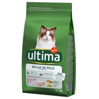 Ultima Cat Hairball - krocaní & rýže - Výhodné balení: 3 x 1,5 kg