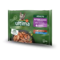 Ultima Cat kapsičky, 48 x 85 g, 38 + 10 zdarma!  - Sterilised  hovězí a tuňák