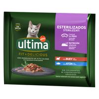 Ultima Cat Sterilized, 48 x 85 g, 44 + 4 zdarma!  - hovězí a tuňák