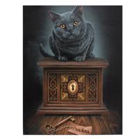 Velký obraz na plátně s kočkou a Pandořinou skříňkou - design Lisa Parker
