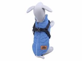 Vsepropejska Barbo zimní bunda pro psa s postrojem Barva: Modrá, Délka zad (cm): 25, Obvod hrudníku: 32 - 36 cm