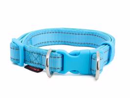 Vsepropejska Blanka obojek s podšívkou pro psa | 21 - 54 cm Barva: Modrá, Obvod krku: 21 - 35 cm, Šířka: 1 cm