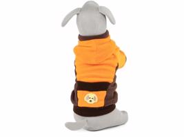 Vsepropejska Cool fleecová mikina pro psa s kapsičkou Barva: Oranžovo-hnědá, Délka zad (cm): 24, Obvod hrudníku: 36 - 44 cm
