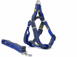 Vsepropejska Jeans riflový postroj pro psa s vodítkem | 23 – 63 cm Barva: Modrá, Obvod hrudníku: 38 - 54 cm