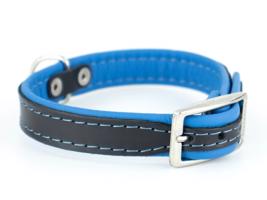 Vsepropejska Leather kožený obojek pro psa | 19 - 53 cm Barva: Modrá, Obvod krku: 45 - 53 cm