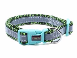 Vsepropejska Pied reflexní obojek pro psa | 20 - 68 cm Barva: Zelená, Obvod krku: 36 - 65 CM
