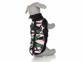 Vsepropejska Pinta zimní bunda pro psa s postrojem Barva: Růžová, Délka zad (cm): 39, Obvod hrudníku: 46 - 50 cm