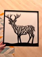 Vsepropejska Strom života srnec dekorace na zeď Rozměr (cm): 38 x 38, Dekor: Černá