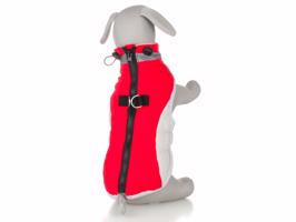 Vsepropejska Tremy zimní bunda pro psa s kroužky Barva: Modrá, Délka zad (cm): 42, Obvod hrudníku: 54 - 58 cm