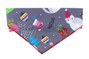 Vsepropejska Vánoční šedý šátek pro psa Obvod krku: 20 - 50 cm