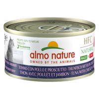Výhodné balení Almo Nature HFC Made in Italy 24 x 70 g - tuňák, kuřecí, šunka