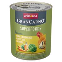Výhodné balení Animonda GranCarno Junior Superfoods 24 × 800 g - kuřecí + brokolice, mrkev, lososový olej