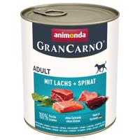 Výhodné balení Animonda GranCarno Original 2 x 6 ks (12 x 800 g) - losos a špenát