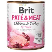 Výhodné balení Brit Paté & Meat Puppy 24 x 800 g - kuřecí & krocaní