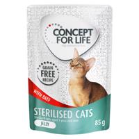 Výhodné balení Concept for Life bez obilovin 48 x 85 g - Sterilised Cats hovězí - v želé