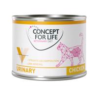 Výhodné balení Concept for Life Veterinary Diet 24 x 200 g / 185 g   - Urinary kuřecí 24 x 200 g