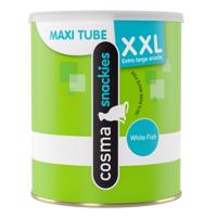 Výhodné balení Cosma snackies XXL kousky Maxi Tube - 3 x Bílé ryby (330 g)