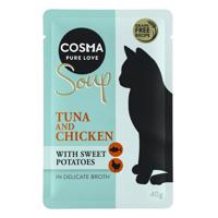 Výhodné balení: Cosma Soup 24 x 40 g  - Tuňák a kuře s batáty