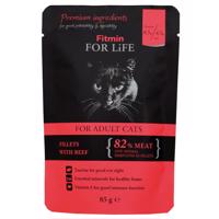 Výhodné balení Fitmin Cat For Life Adult 56 x 85 g - hovězí