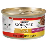 Výhodné balení Gourmet Gold Raffiniertes Ragout 4 x 12 ks (48 x 85 g) - Duo hovězí a kuřecí