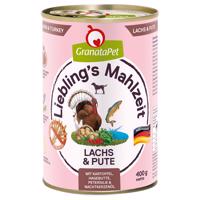 Výhodné balení GranataPet Liebling's Mahlzeit 24 x 400 g - losos a krůta