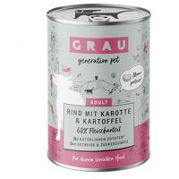 Výhodné balení GRAU Krmivo pro psy 12 × 400 g - hovězí s mrkví a bramborem