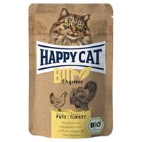 Výhodné balení Happy Cat Bio Pouch 24 × 85 g - bio kuřecí a bio krůtí