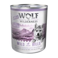 Výhodné balení: Little Wolf of Wilderness Junior 12 x 800 g - Wild Hills - kachní a telecí
